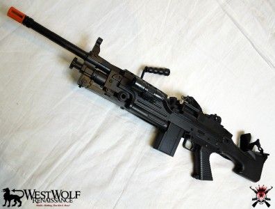 Military M248 Airsoft Machine Gun & Bipod    Rifle/Prop + Many 