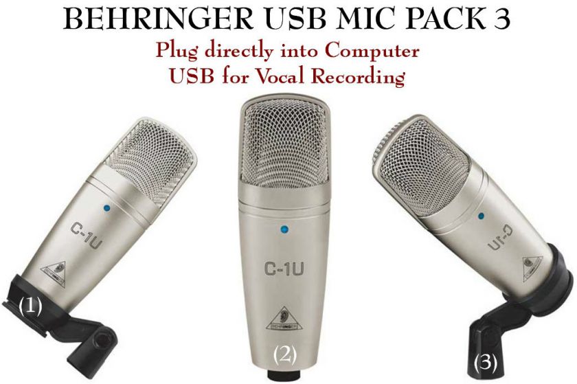   MIC PACK 3 C 1U RECORD HOME LIVE STUDIO PODCAST $10 INSTANT OFF  