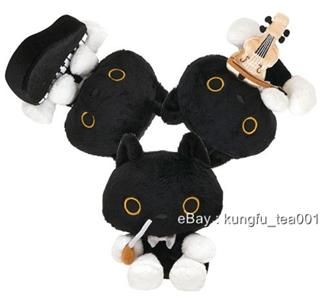   Black Cat rchestra Director Pianist Violinist Doll Plush Stuffed Toy