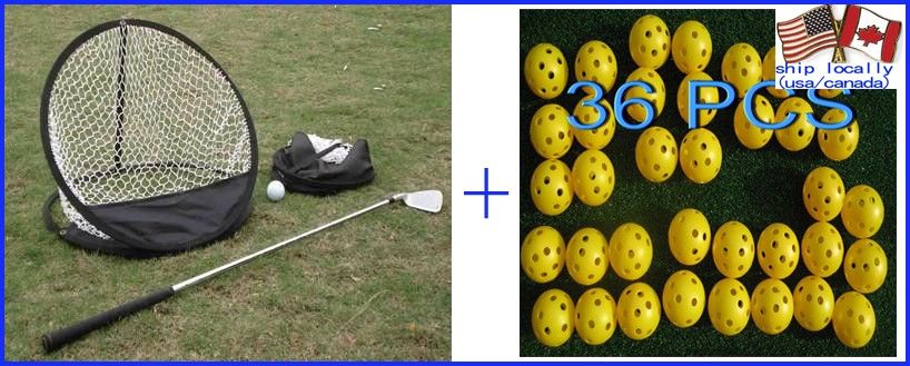 36pcs plastic air flow ball+chipping net training aids  