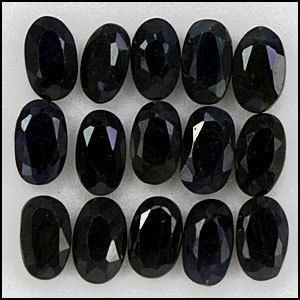 Black Sapphire  Genuine 5x3mm Oval 4.02ct Facet (12)  