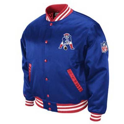 NFL New England Patriots Satin Throwback Jacket Mitchell & Ness 2XL 