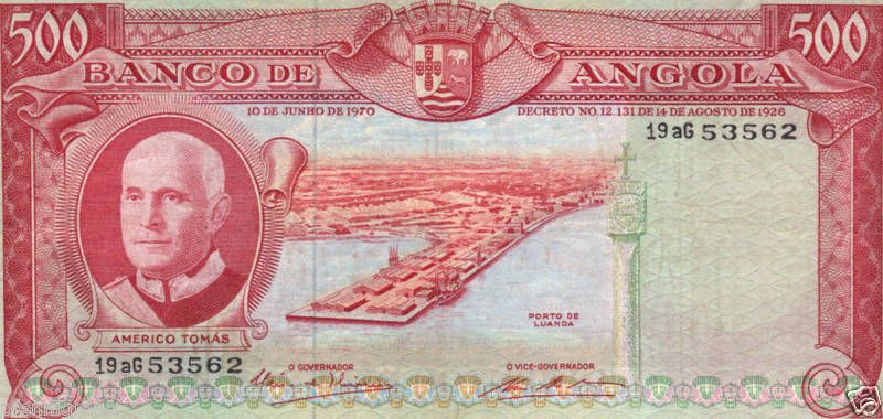 ANGOLA   500 ESCUDOS 1970 # P 97 NICE EF/AU  