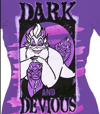 DISNEY~ PURPLE DARK DEVIOUS URSULA MERMAID TEE SHIRT  