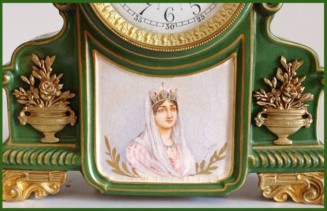 ANTIQUE PORCELAIN FRENCH CLOCK. SMARTI MEDALLE 1889  