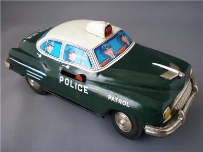 Kaname Vintage Battery Operated Police car Tin 1950s  