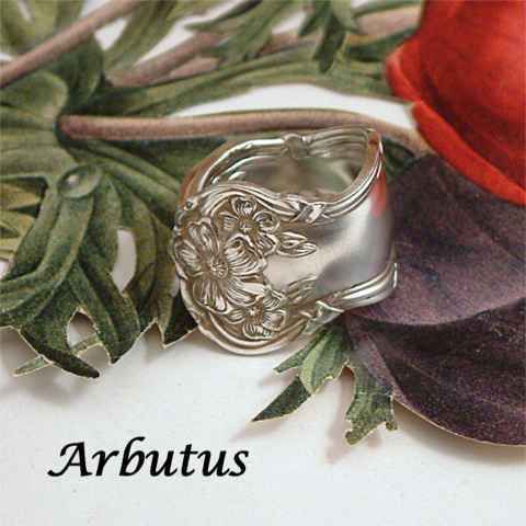 ARBUTUS~Rogers 1908~Custom Spoon Ring~Free Ship~  