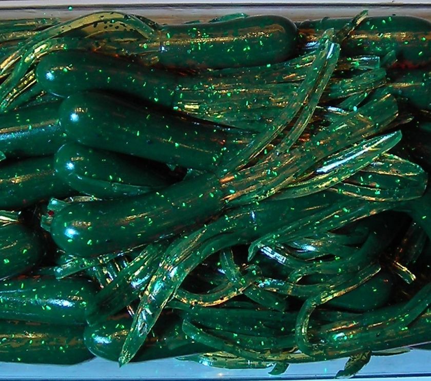 Crappie Tube Jig Skirts**100pk Motor Oil Green Glitter  