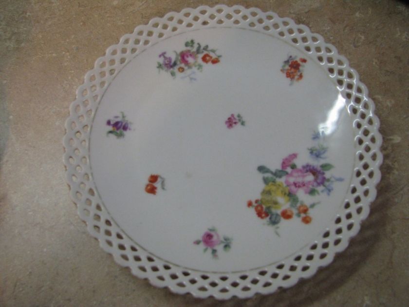 BAVARIA Schumann ARZBERG PLATE Lace Edge FLORAL/ROSES  