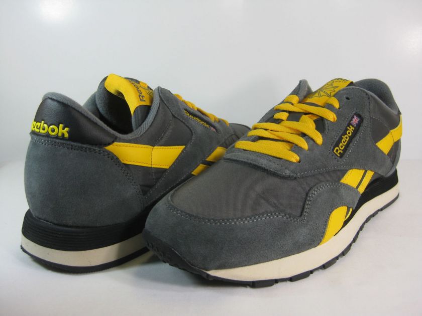 REEBOK MENS CLASSIC NYLON Grey/Gold Black  V58464  RUNNING ATHLETIC 