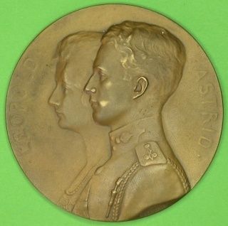 WEDDING Prince LEOPOLD / Princess ASTRID Large medal  