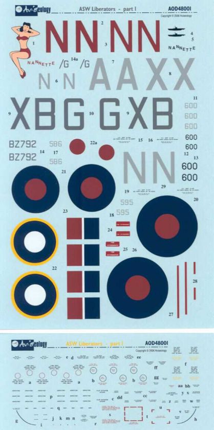 Aviaeology Decals 1/48 B 24 ASW LIBERATORS SUB HUNTERS  