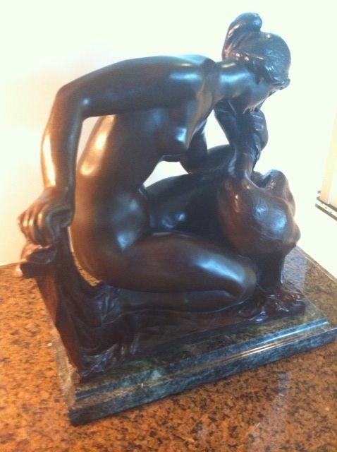 Richard Guino Bronze LEDA & THE SWAN Renoirs Assistant  