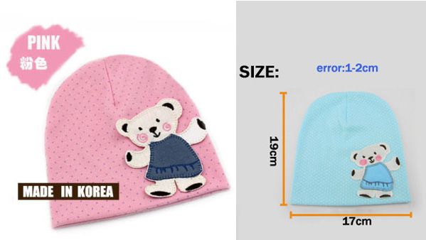   Cute Bear Baby Cap Crochet Point Cotton Beanie Beret Hat #AT8  