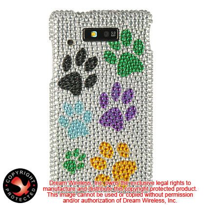 Motorola Triumph WX435 Dog Paws Diamond Hard Case Cover  