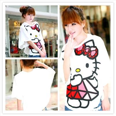 Hello Kitty Super Cute Bat Tank Tops Cloak T Shirt  