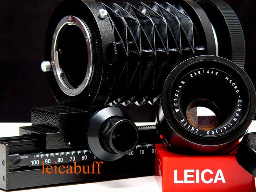 Leitz/Leica Bellows R +100/4 Elmar+Caps Made in Germany  
