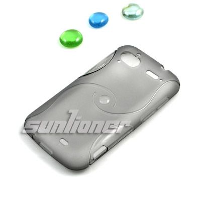 TPU Silicon Case Skin Cover for HTC Sensation 4G G14 Z710e + Sp . Grey 