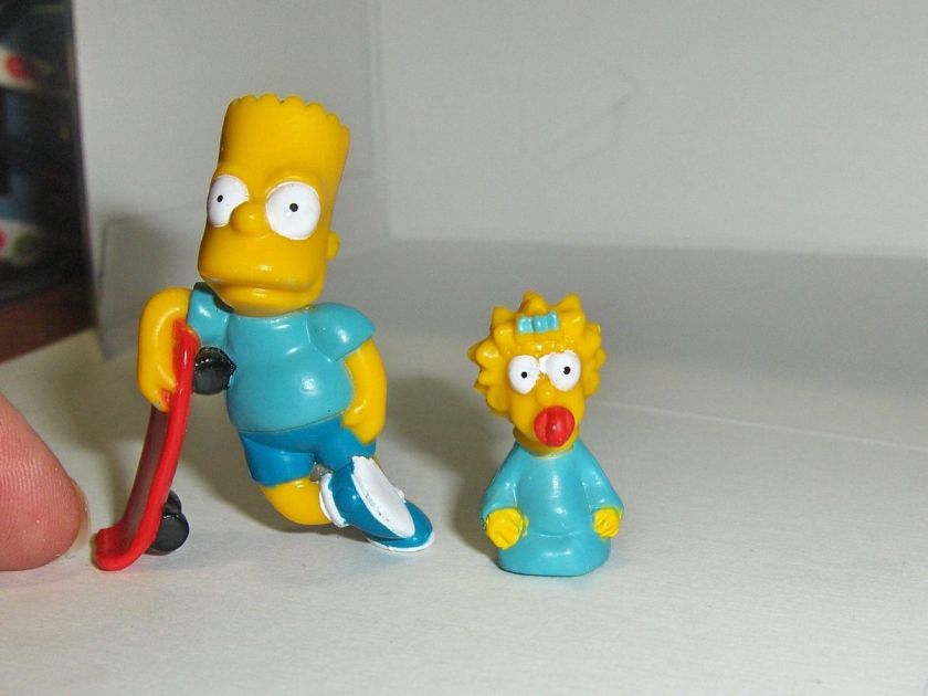 The Simpsons Toy PVC Figure Lot Baby Maggie Skateboard Bart Cake 