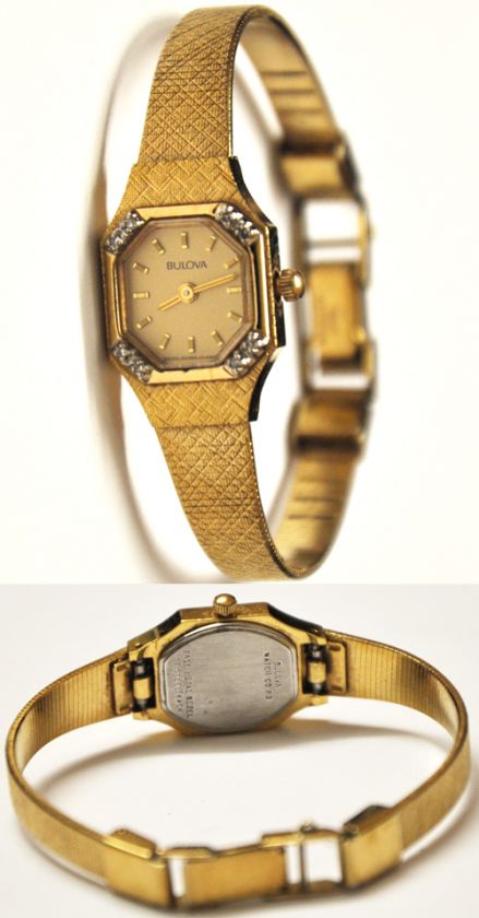 BULOVA LADIES GOLD TONE QUARTZ WATCH #86  