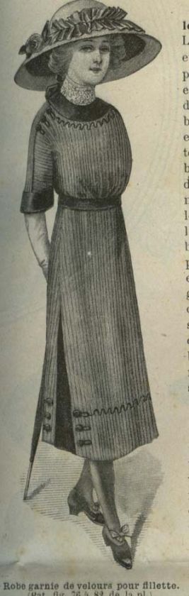 MODE ILLUSTREE PATTERN Sept29,1912 COSTUME TISSU  