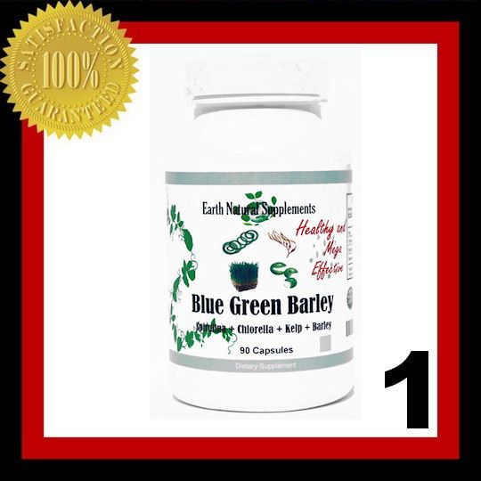 1x Blue Green BARLEY * SPIRULINA CHLORELLA KELP 1200mg  