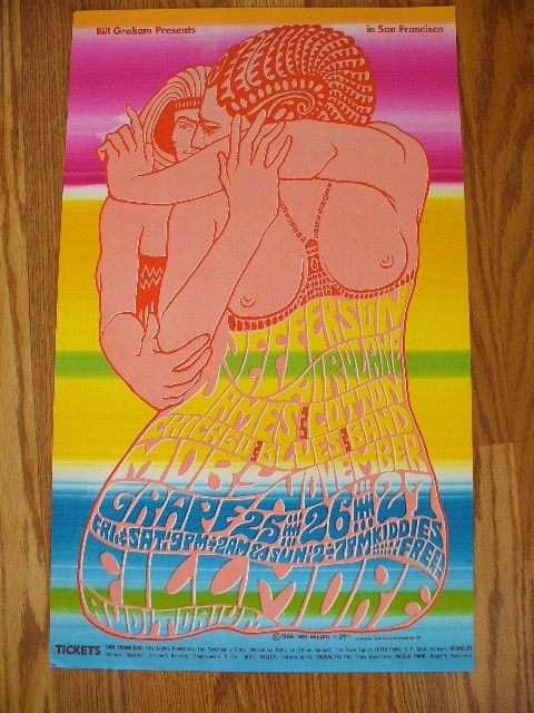 JEFFERSON AIRPLANE Moby Grape Fillmore 66 Wes Wilson  