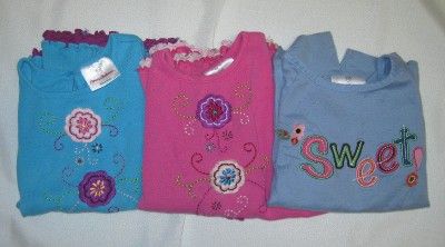 Cute Lot of 3 Girls Hanna Andersson L/S Tops Shirt sz 110 Spring Play 