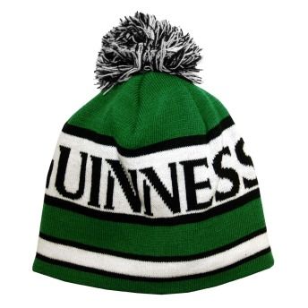 Guinness Logo Beer Alcohol Striped Pom Knit Adult Beanie Hat  