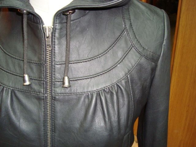 NWT Womens Hooded Leather Jacket Style 2241 Size S XL  