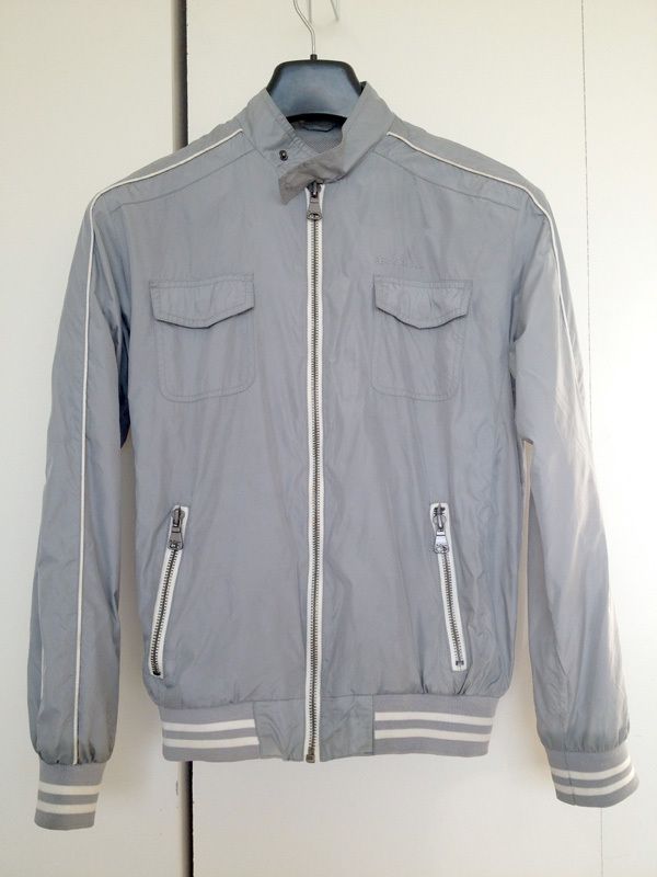 Ben Sherman Athletic Bomber Jacket in Shale Silver Grey (S)  