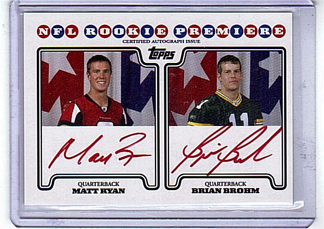 MATT RYAN BRIAN BROHM RC AUTO 2008 TOPPS PREMIER REDINK  