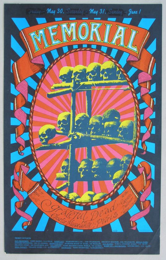 GRATEFUL DEAD Memorial Day Poster, 1968, Carousel Ballroom. 2nd 