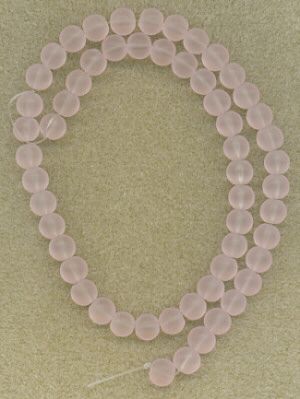 Pink Frosted Beach Sea Glass 6mm Round Beads  