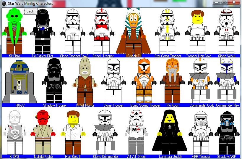 Lego Star Wars Minifigure Minifig Creator Game  