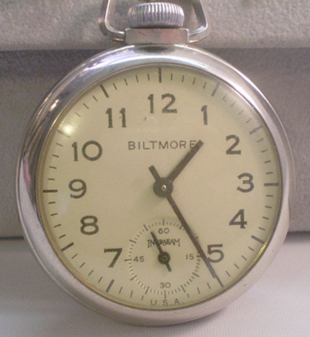 1955 INGRAHAM BILTMORE POCKET WATCH GUARANTEE AND INSTRUCTIONS  