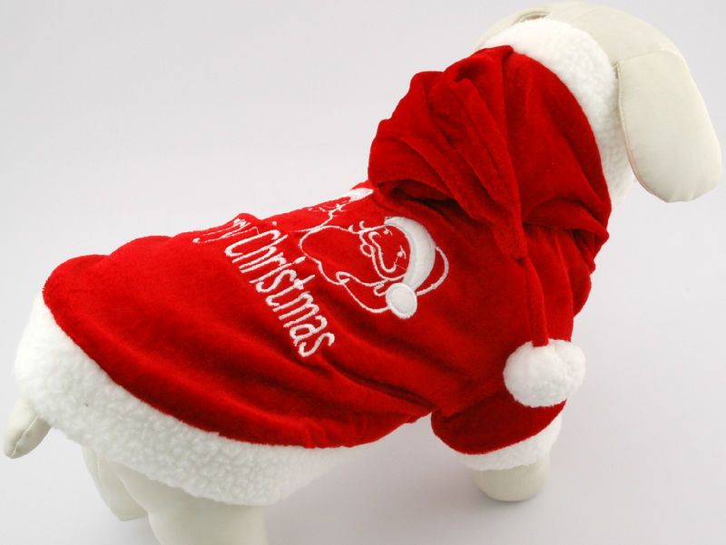 3oy RED CHRISTMAS HOODIE Pet Dog Clothing Apparel Coat #Medium  