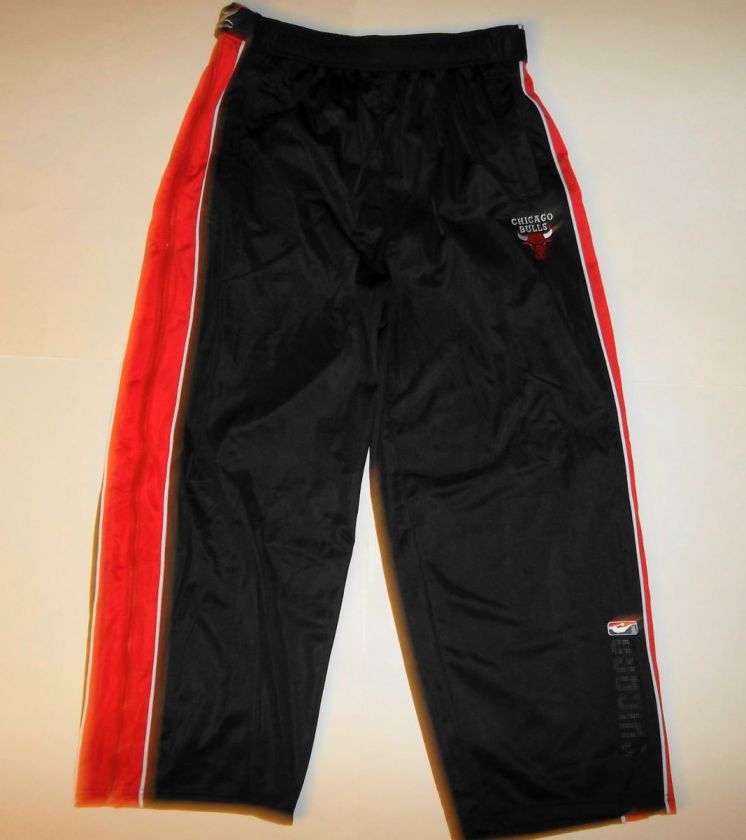   Mens NBA ZIPWAY Chicago Bulls Black Basketball Warm Up Pants  