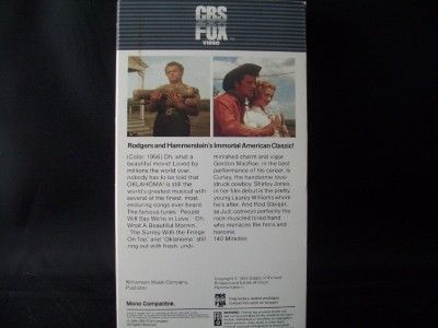 VHS Movie The Musical Oklahoma Mcrae Jones  