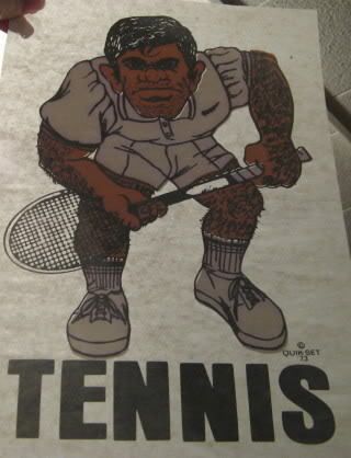 Vintage 70s TENNIS Player Iron On Transfer Quik Set  