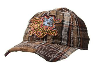 True Religion Jeans Buddha Plaid Logo Hat in Brown  