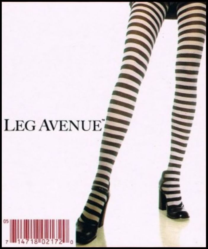 Plus Size Striped Tights Black White Red Purple Stripes  