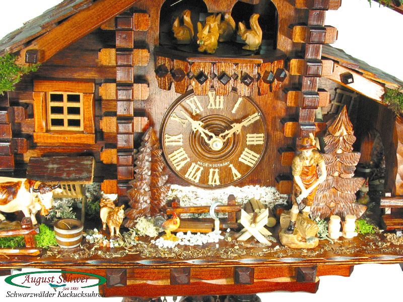 Up for auction genuine hand made Black Forest cuckoo clock. New 