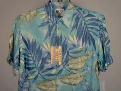 Ron Chereskin Camp Shirt Nile Blue Green L Mens New NWT  