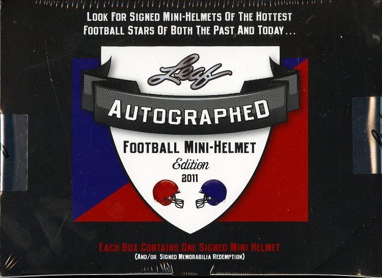 2011 LEAF AUTOGRAPHED MINI HELMET FOOTBALL BOX BLOWOUT CARDS 