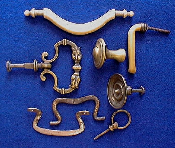 SUPERB LOT HARDWARE 8Pulls ANTIQUE FRENCH BRONZE BRASS  