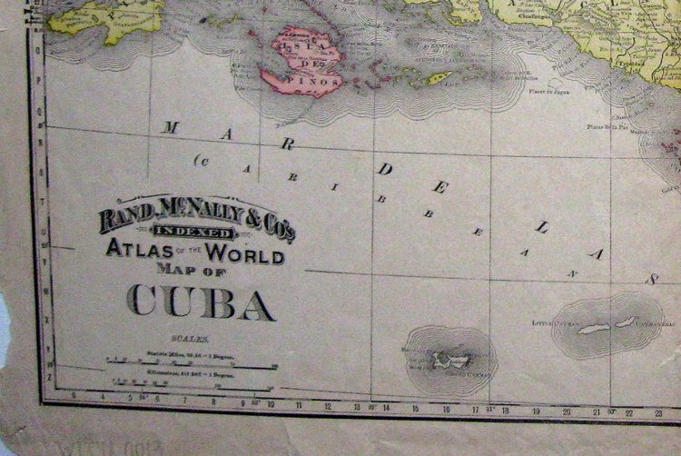 1892 CUBA with DETAILED Inset of HAVANA HARBOR * Rand McNally MUST SEE 
