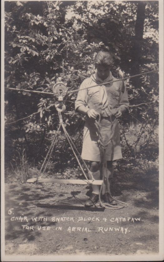 GREAT BRITAIN 1920 POSTCARD BOY SCOUTS JAMBOREE AERIAL RUNWAY  