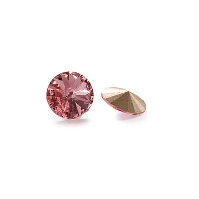 Swarovski Crystal 1122 Rivoli 12mm Lt Rose Sf Beads (4  