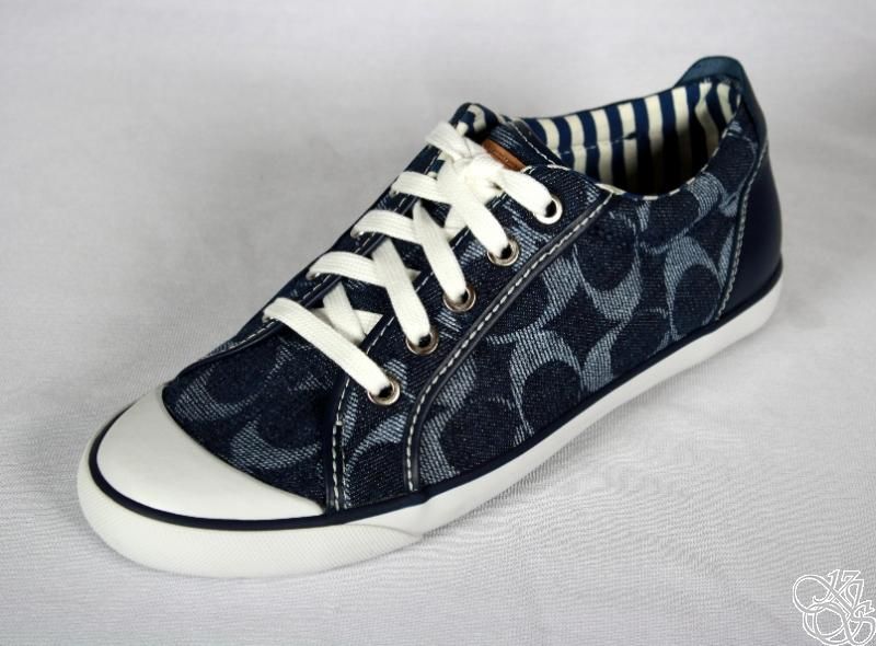 COACH Barrett 12CM Signature C Indigo Sneakers Womens Shoes New A1096 